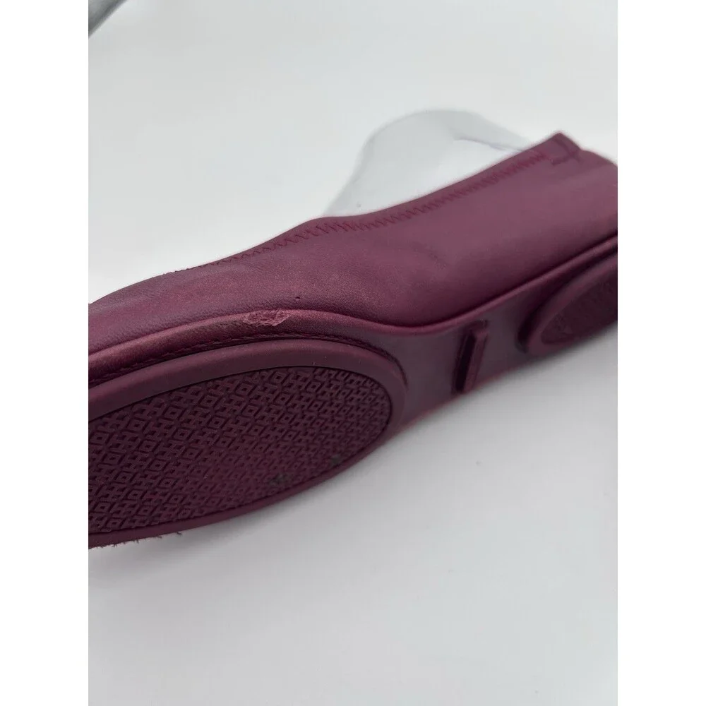 Tory Burch Minnie Travel Ballet Flats Wine Burgundy Women’s 8.5